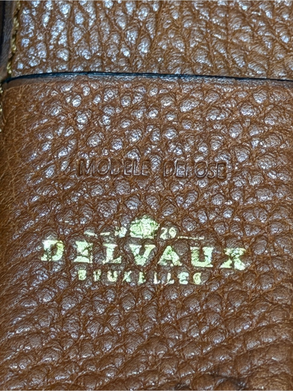 Vintage Delvaux Brown Leather with Gold Carabiner- Modele Depose Bucket bag - Picture 12 of 16